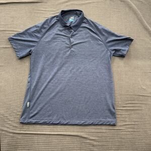 Icebreaker Polo Shirt Mens XL Blue Merino Wool Cool-Lite Performance Outdoors